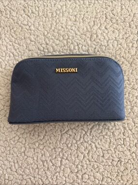 Missoni Delta One Lt Blue Chevron Zip Amenity Kit with Gold Logo